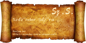 Szünder Sára névjegykártya